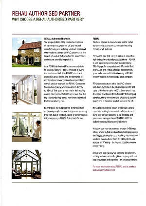 Rehau Authorised Partners brochure page 3